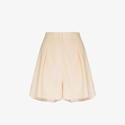 Nanushka - Neutral Rima Pleated Tailored Shorts