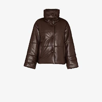Nanushka - Brown Hide Quilted Vegan Leather Jacket
