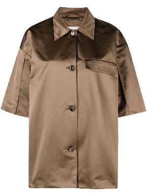 Nanushka - Brown Maissa Short Sleeve Shirt