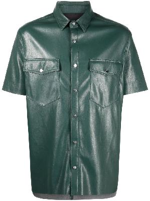 Nanushka - Green Faux-Leather Shirt