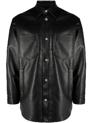 Nanushka - Black Faux Leather Shirt