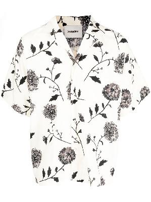 Nanushka - White Floral Print Short Sleeve Shirt