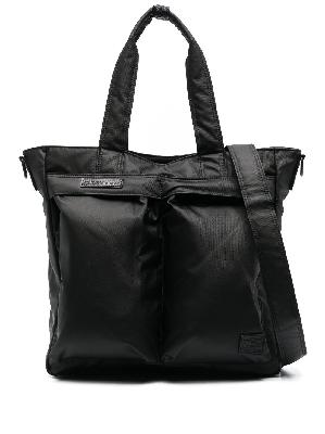Neighborhood - Black Porter Logo-Patch Tote Bag