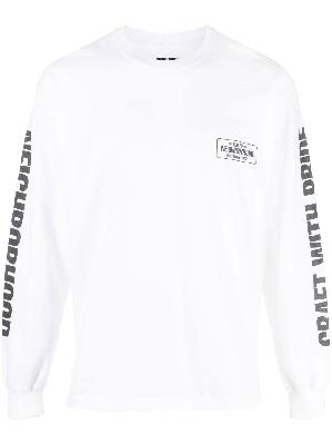 Neighborhood - White Logo Print Cotton Sweatshirt