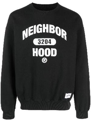 Neighborhood - Black Logo Print Cotton Sweatshirt