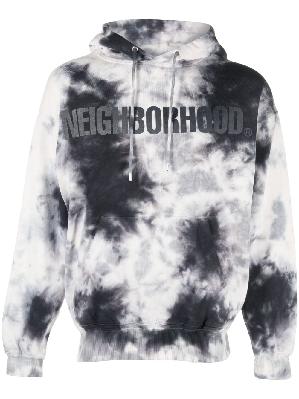 Neighborhood - Black Tie-Dye Logo Cotton Hoodie