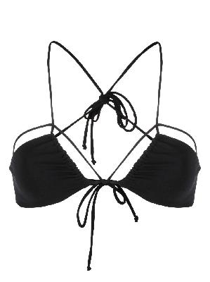 Nensi Dojaka - Black Gathered Bikini Top