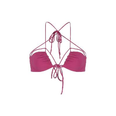 Nensi Dojaka - Pink Gathered Bikini Top