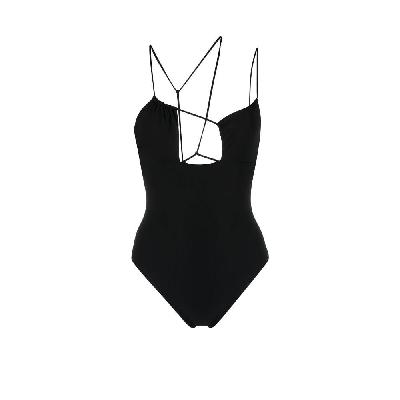 Nensi Dojaka - Black Strap Detail Swimsuit