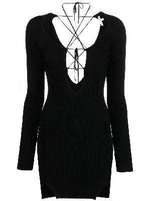 Nensi Dojaka - Black Lace-Up Mini Dress