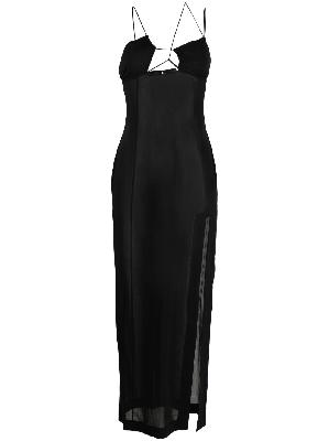 Nensi Dojaka - Black Cotton Semi-Sheer Midi Dress