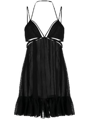 Nensi Dojaka - Black Cut-Out Cotton Mini Dress