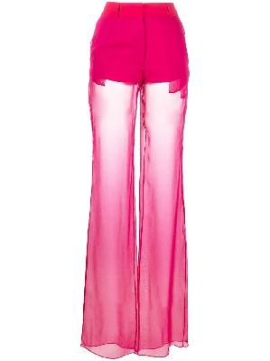 Nensi Dojaka - Pink Sheer Silk Trousers