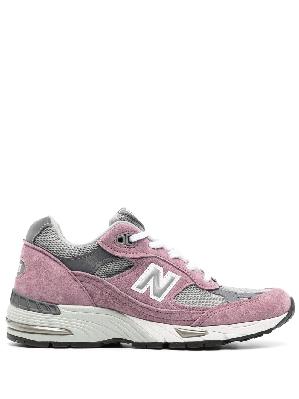 New Balance - Pink 991 Leather Panelled Sneakers
