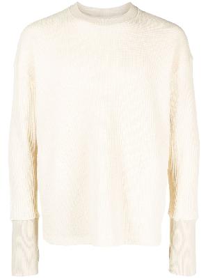 Nicholas Daley - Neutral Waffle-Knit Cotton Sweatshirt