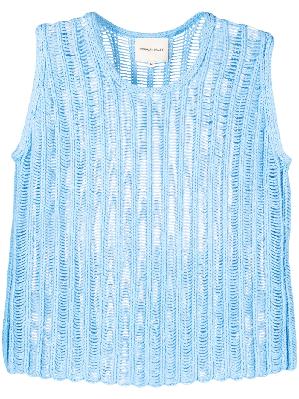 Nicholas Daley - Blue Crochet Knit Vest Top
