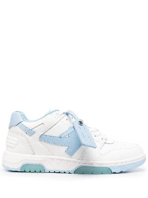 Off-White - White And Blue Out Of Office Leather Sneakers