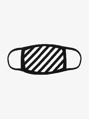 Off-White - Black And White Diagonal Striped Face Mask