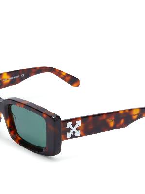 Off-White - Brown Arthur Rectangle Frame Sunglasses