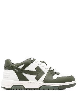 Off-White - White And Green Out Of Office Sneakers