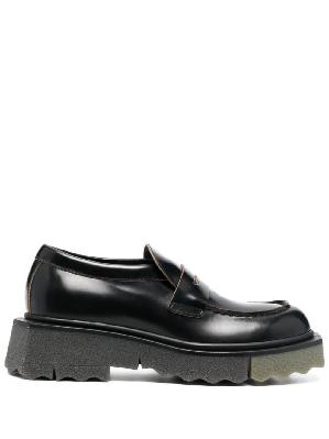 Off-White - Black Calf Sponge Leather Loafers