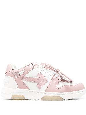Off-White - Pink Out Of Office Leather Sneakers
