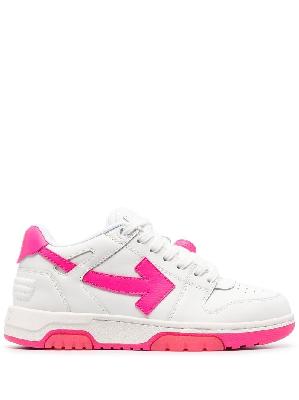 Off-White - White And Pink Out Of Office Sneakers