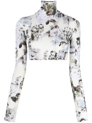 Off-White - Floral-Print Crop Top