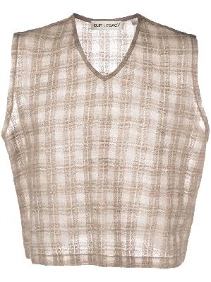 OUR LEGACY - Grey Check Print Vest