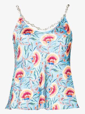 Paco Rabanne - Floral Print Chain Embellished Camisole Top
