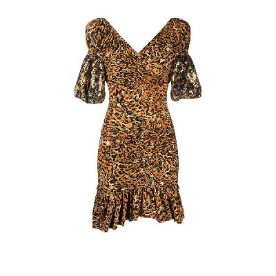 Paco Rabanne - Orange Leopard Print Mini Dress