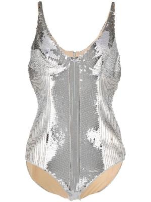Paco Rabanne - Silver Sequinned Bodysuit