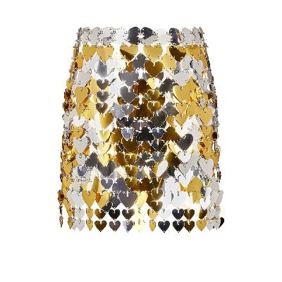 Paco Rabanne - Gold-Tone Heart Chainmail Mini Skirt