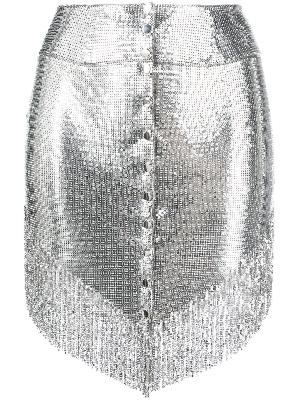 Paco Rabanne - Silver Asymmetric Chain Mail Skirt