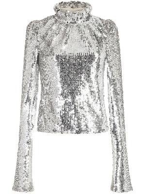 Paco Rabanne - Silver Sequin-Embellished Top