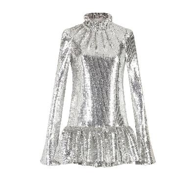 Paco Rabanne - Silver-Tone Sequin Embellished Dress