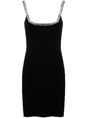 Paco Rabanne - Black Crystal-Trimmed Mini Dress