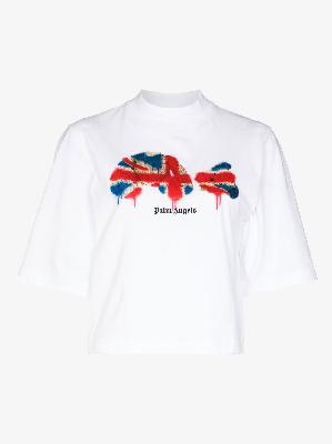 Palm Angels - X Browns Cropped Bear Print Cotton T-Shirt