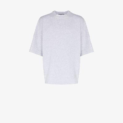 Palm Angels - Grey Core Classic Logo Print Cotton T-Shirt