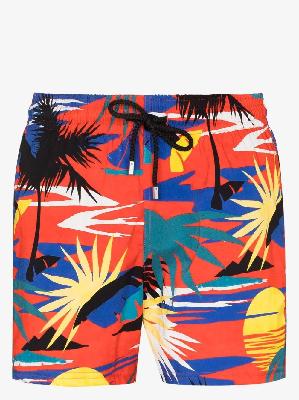 Palm Angels - X Vilebrequin Red Hawaiian Swim Shorts