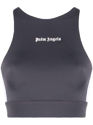 Palm Angels - Grey Logo Print Sports Bra