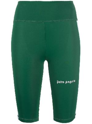 Palm Angels - Green Logo Print Cycling Shorts
