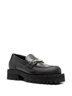 Palm Angels - Black Chain Detail Leather Loafers