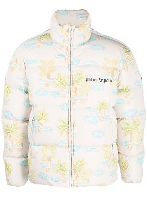 Palm Angels - Neutral Neon Palm Quilted Jacket