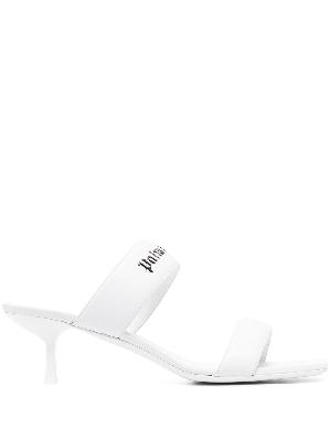 Palm Angels - White Palm Beach 45 Leather Mules