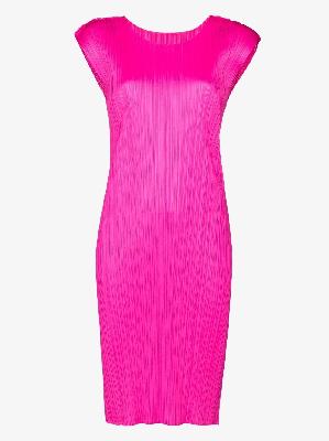 Pleats Please Issey Miyake - Pink New Colorful Basics 2 Plissé Mini Dress