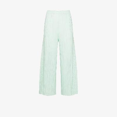 Pleats Please Issey Miyake - Green Monthly Colours May Plissé Trousers