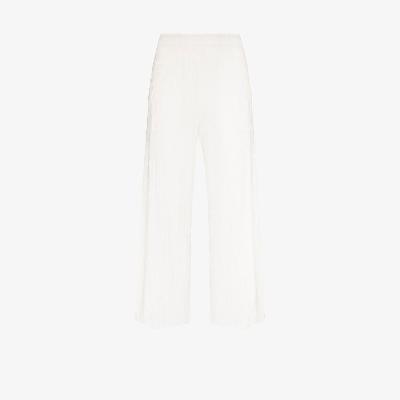 Pleats Please Issey Miyake - White Monthly Colours May Plissé Trousers