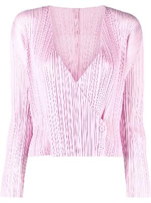 Pleats Please Issey Miyake - Pink Monthly Colors September Plissé Cardigan