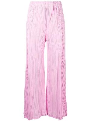 Pleats Please Issey Miyake - Pink Monthly Colors September Plissé Cropped Trousers